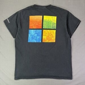 Black Microsoft Vintage Tee NYC Size Medium Faded